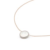 Lănțișor aur roz 14k cu perlă naturală, 37-40 cm DiAmanti PFC13-G_W-G